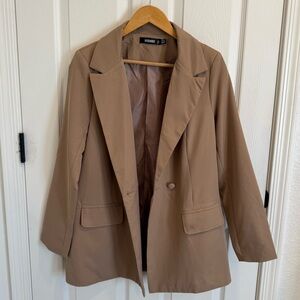 Misguided khaki oversized blazer